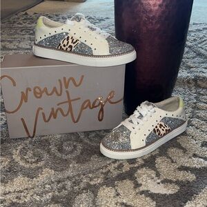Stylish Glitter and Leopard Women's Sneakers